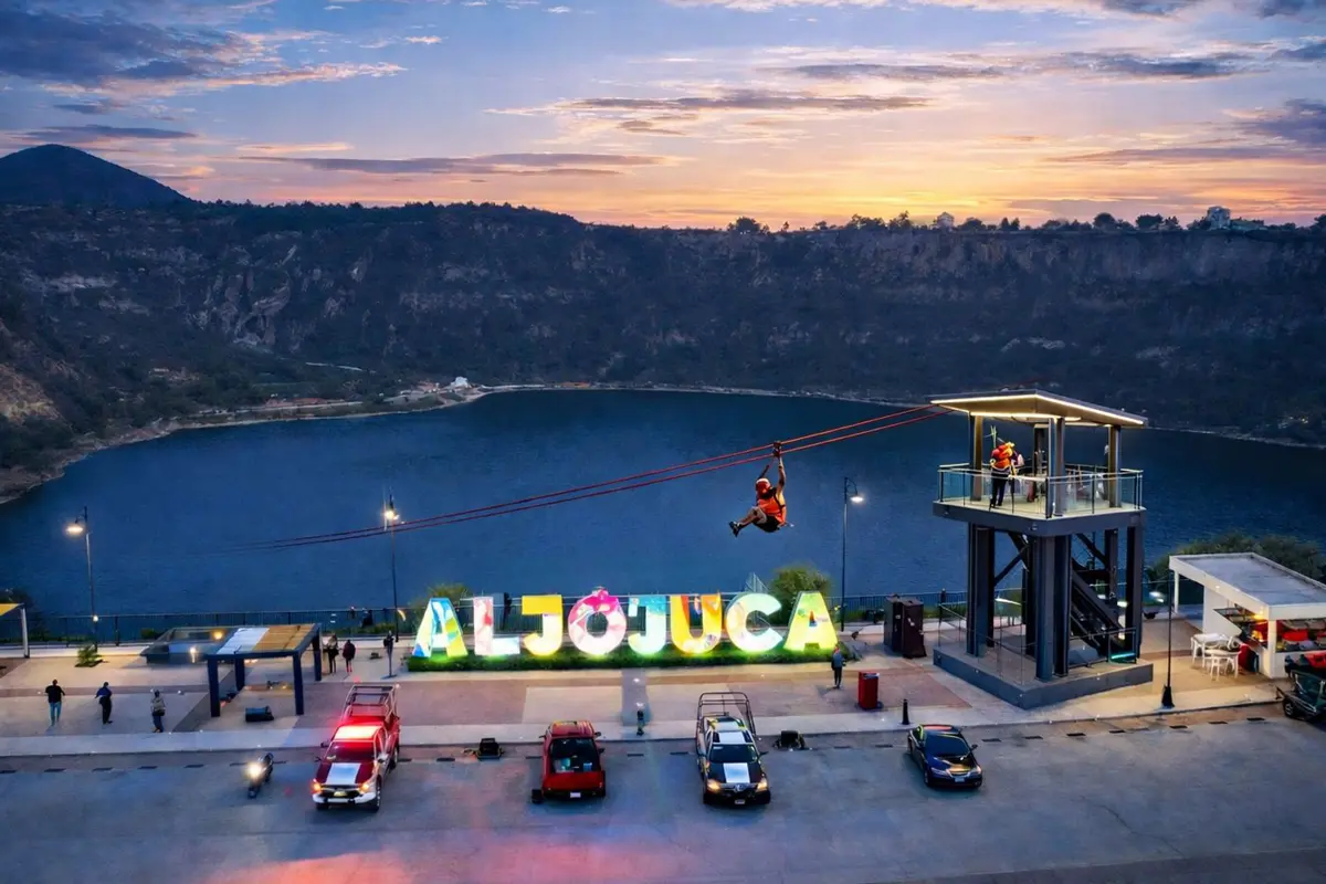 Lago Aljojuca con tirolesa